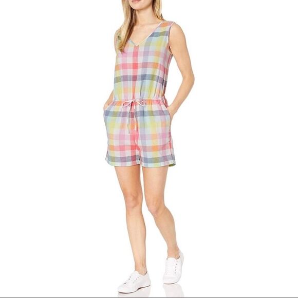 Amazon Essentials Plaid Sleeveless Romper - Medium - Picture 1 of 12